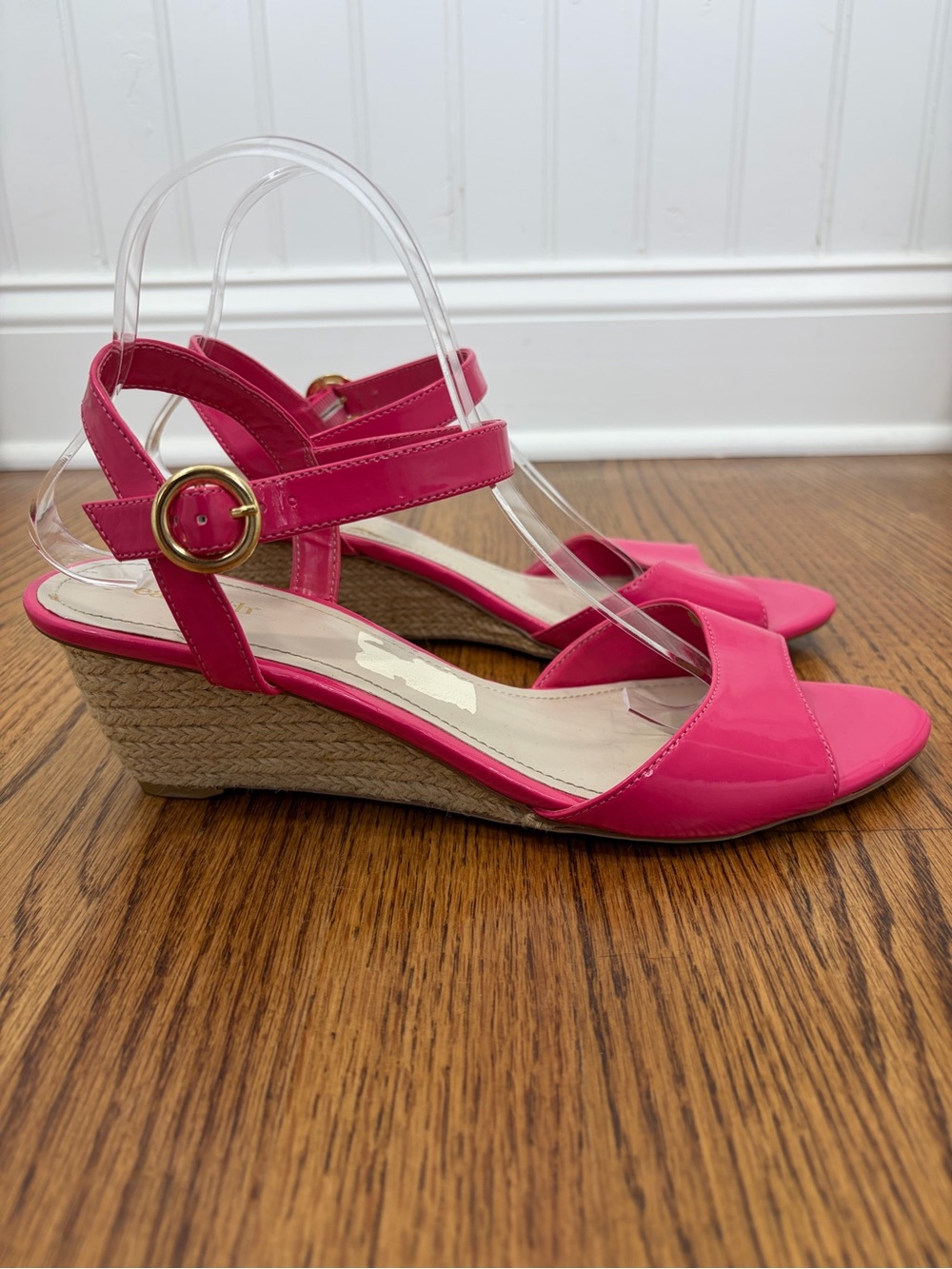 Hot Pink Patent Leather Espadrille Heels (10)